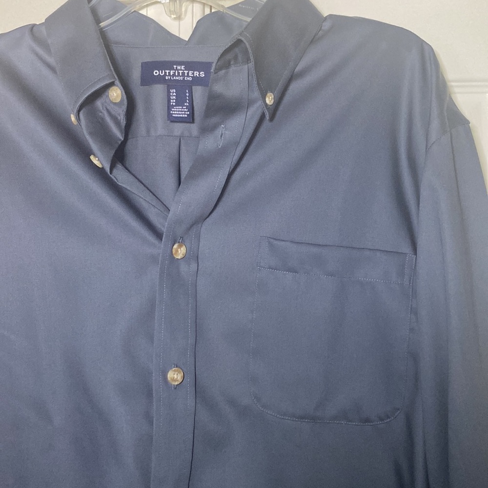 🆕Lot of 2 The Outfitters by Lands End Button Down Dress Shirts-100%Supima cotton - Picture 9 of 16